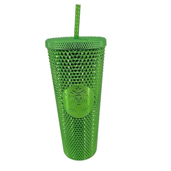 Starbucks 2023 Metallic Emerald Green Studded 20 OZ Tumbler Cup - Picture 1 of 9